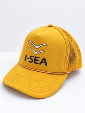 OTTO I-SEA Yellow Trucker Snapback Hat Mesh Back One Size